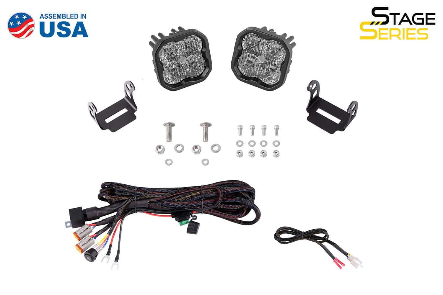 Diode Dynamics Ss3 Led Ditch Light Kit For 2021+ Ford Bronco 7 DD7184 SS3 Sport White kit, labelled manufacturer view.