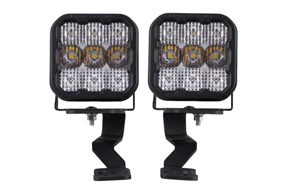 DD7397 SS5 Sport White pair on the Tundra brackets. The kit also includes the wiring harness and hardware, not pictured.
