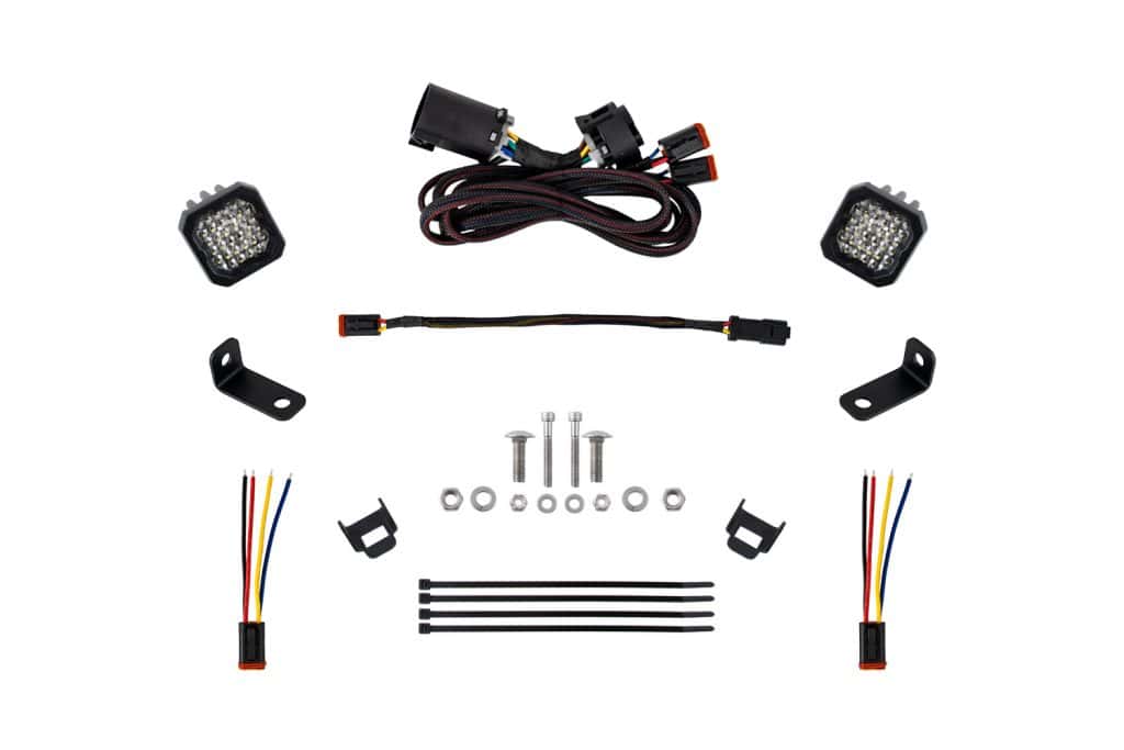 Diode Dynamics Stage Series Reverse Light Kit For 2017-2023 Ford Super Duty C1 22 DD7565 C1 Sport White Flood Super Duty reverse kit with vehicle brackets and harness.
