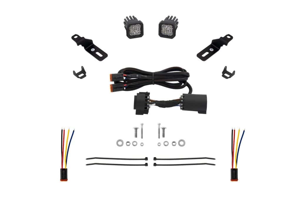 Diode Dynamics Stage Series Reverse Light Kit For 2019–2024 Ram 1500 C1 30 DD7589 C1 Sport Ram 1500 reverse kit with brackets and trailer harness.