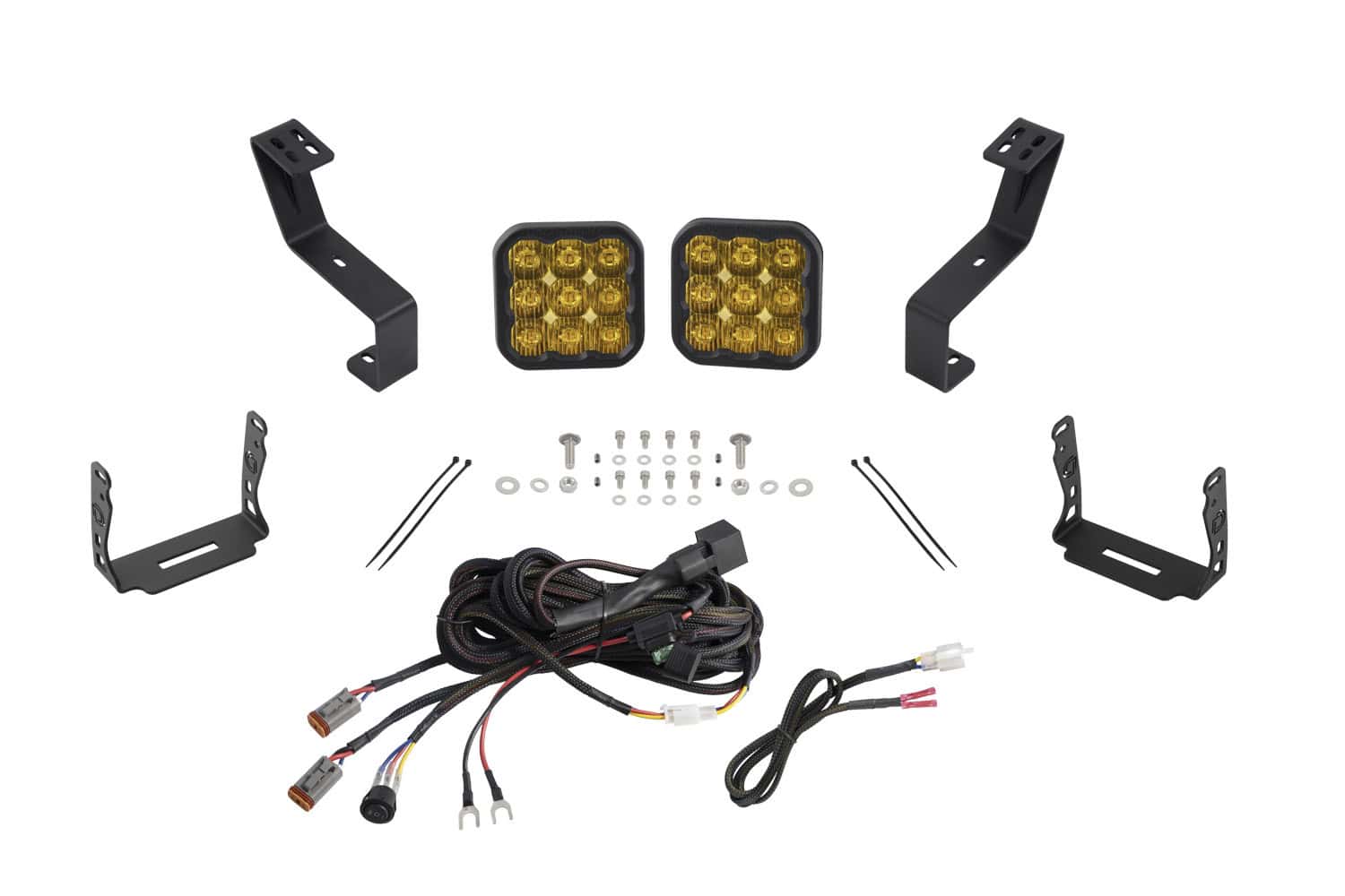 Diode Dynamics Ss5 Bumper Led Pod Light Kit For 2019-2024 Ram 4 Diode Dynamics SS5 Bumper LED Pod Light Kit for 2019-2024 Ram Yellow Driving