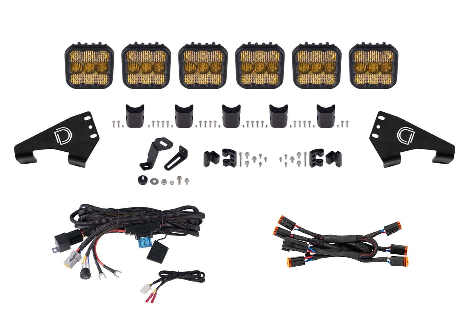 Diode Dynamics Polaris Rzr Ss5 Crosslink Roof Lightbar Kit 4 Diode Dynamics DD7633 Polaris RZR SS5 Pro CrossLink Roof Yellow Combo Lightbar Kit