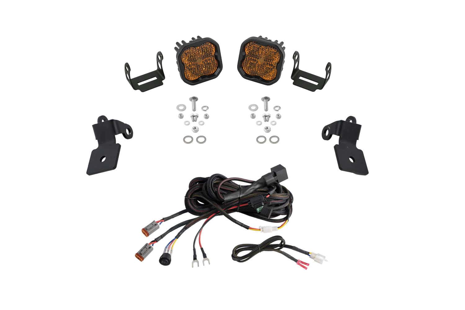 Diode Dynamics Polaris RZR A-Pillar LED Pod Kit SS3 Yellow Combo