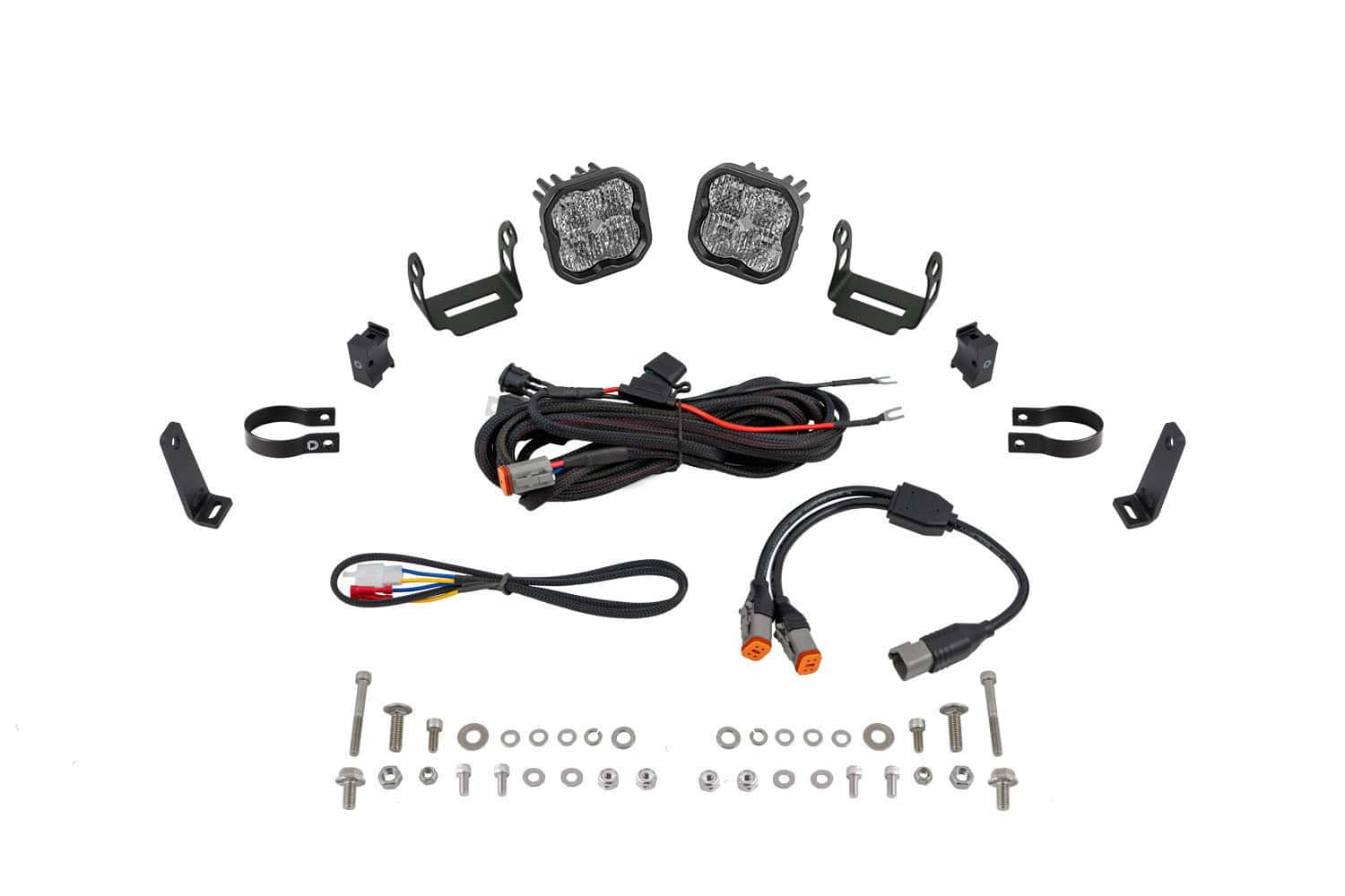 Diode Dynamics DD7698 SS3 LED Bumper 1.75 Inch Roll Bar Kit Sport White Combo (pair)
