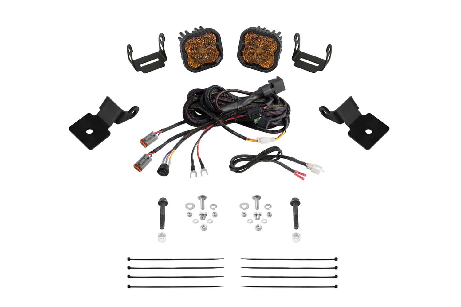 Diode Dynamics Stage Series SS3 A-Pillar Pod Kit for 2014-2018 Polaris RZR XP Yellow Combo