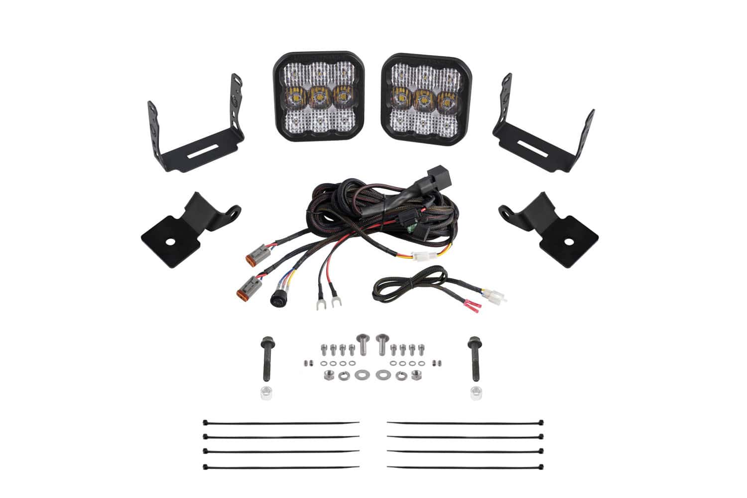 Diode Dynamics Stage Series SS5 A-Pillar Pod Kit for 2014-2018 Polaris RZR XP White Combo