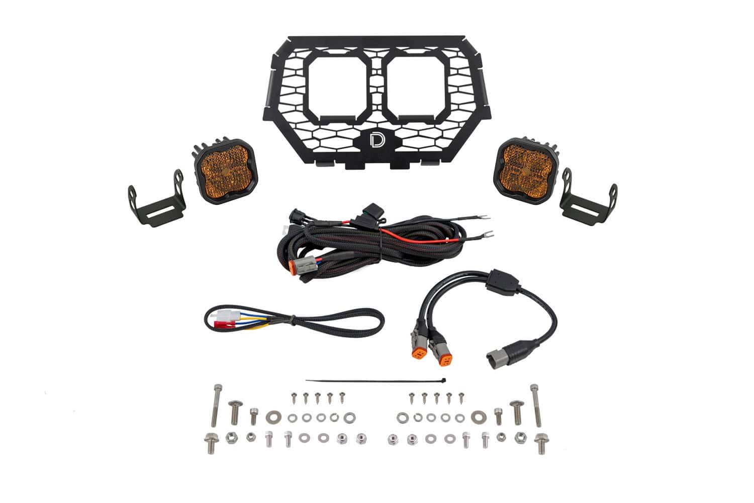 Diode Dynamics Stage Series LED Grille Kit for 2014-2018 Polaris RZR XP Yellow Combo