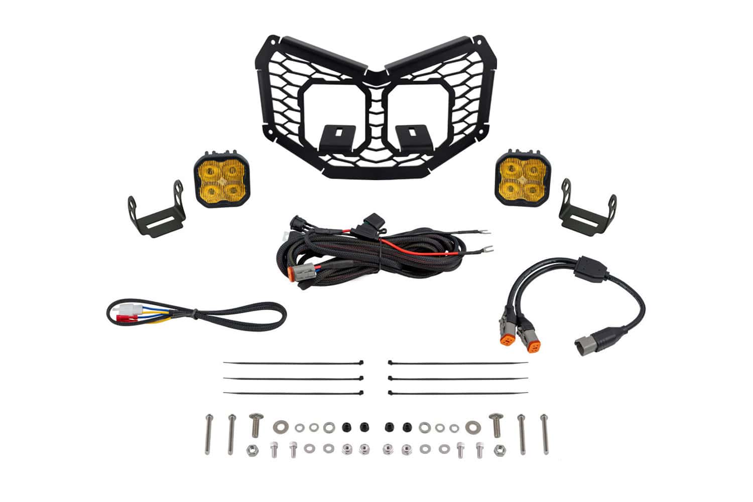 Diode Dynamics Stage Series Led Grille Kit For 2017-2025 Can-Am Maverick X3 Fog 4 Diode Dynamics DD7885 Stage Series LED Grille Kit for 2017-2025 Can-Am Maverick X3 Pro Yellow Fog