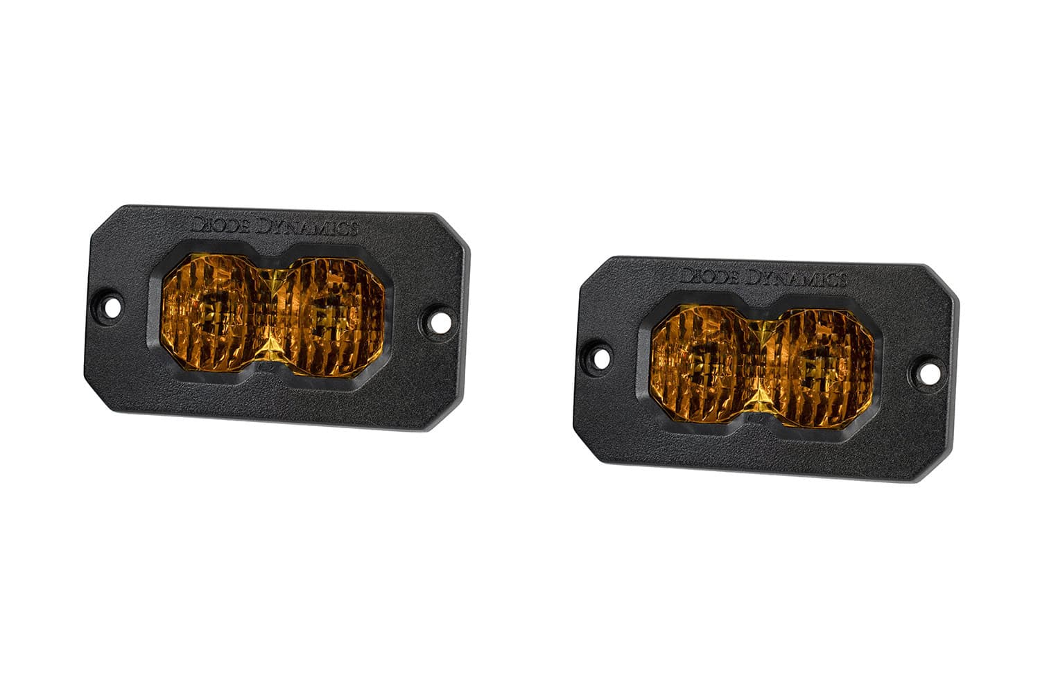 Diode Dynamics C2 2.0 yellow LED pods, flush mount, pair