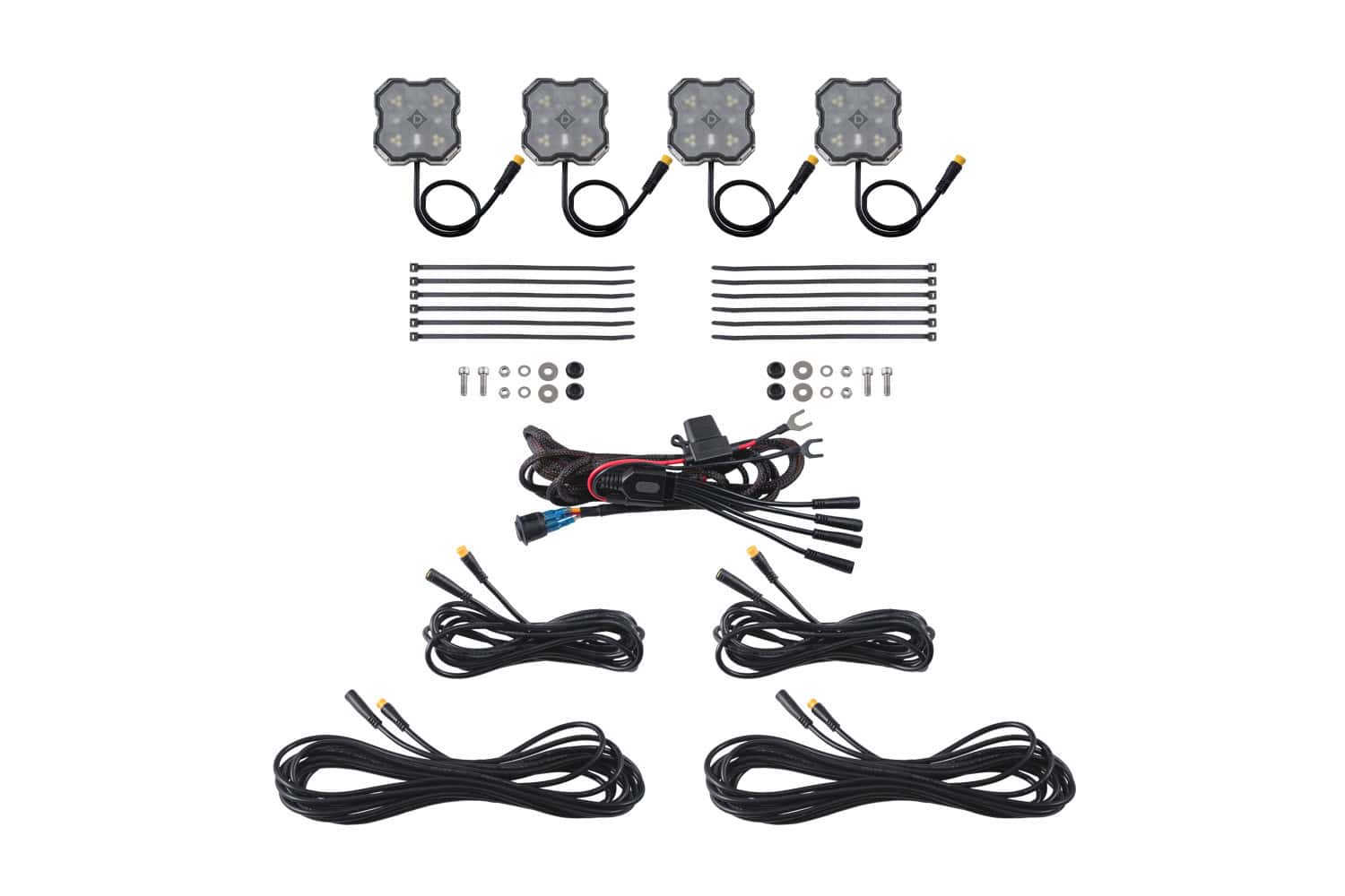 Diode Dynamics Rock Light Red/White M8 4-Pack