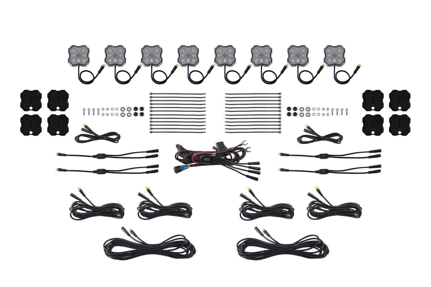 Diode Dynamics Rock Light Red/White M8 Magnet 8-Pack