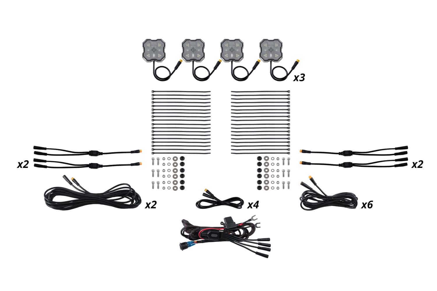 Diode Dynamics Rock Light Red/White M8 12-Pack