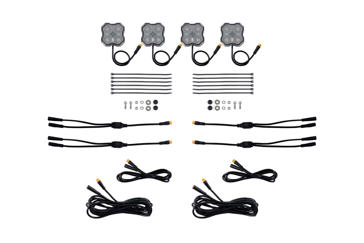 Diode Dynamics Rock Light Red/White M8 Add-On 4-Pack