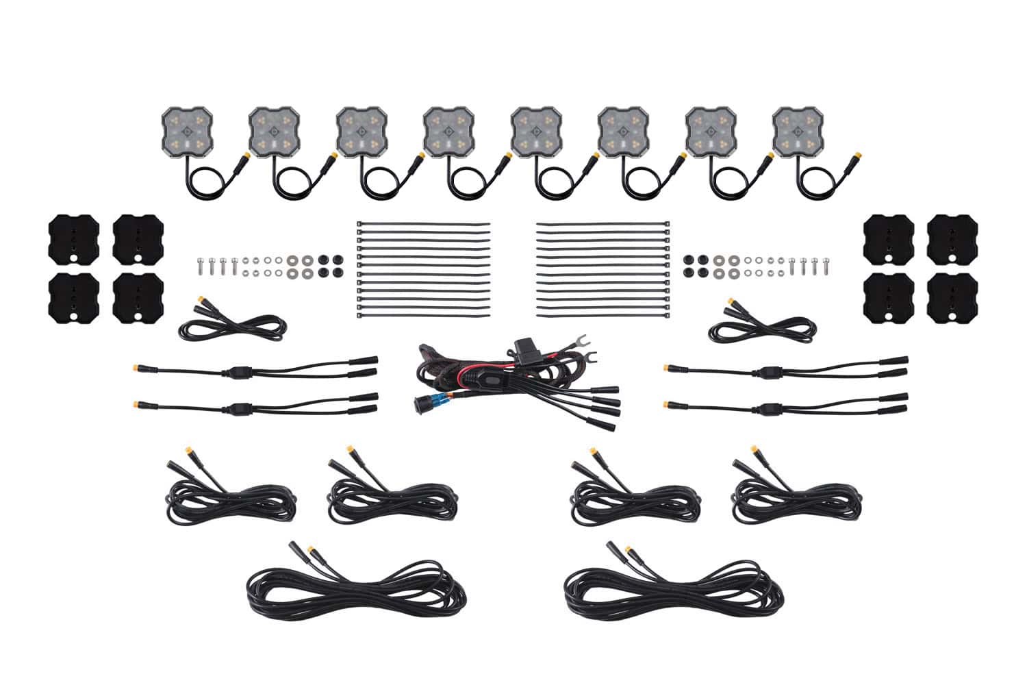 Diode Dynamics Rock Light Amber/White M8 Magnet 8-Pack