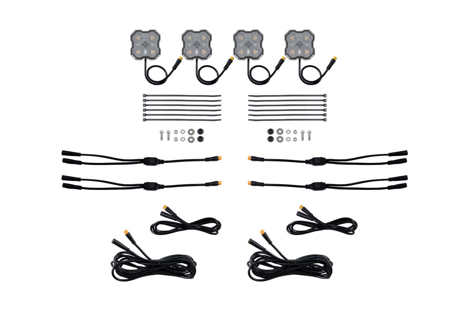 Diode Dynamics Rock Light Amber/White M8 Add-On 4-Pack