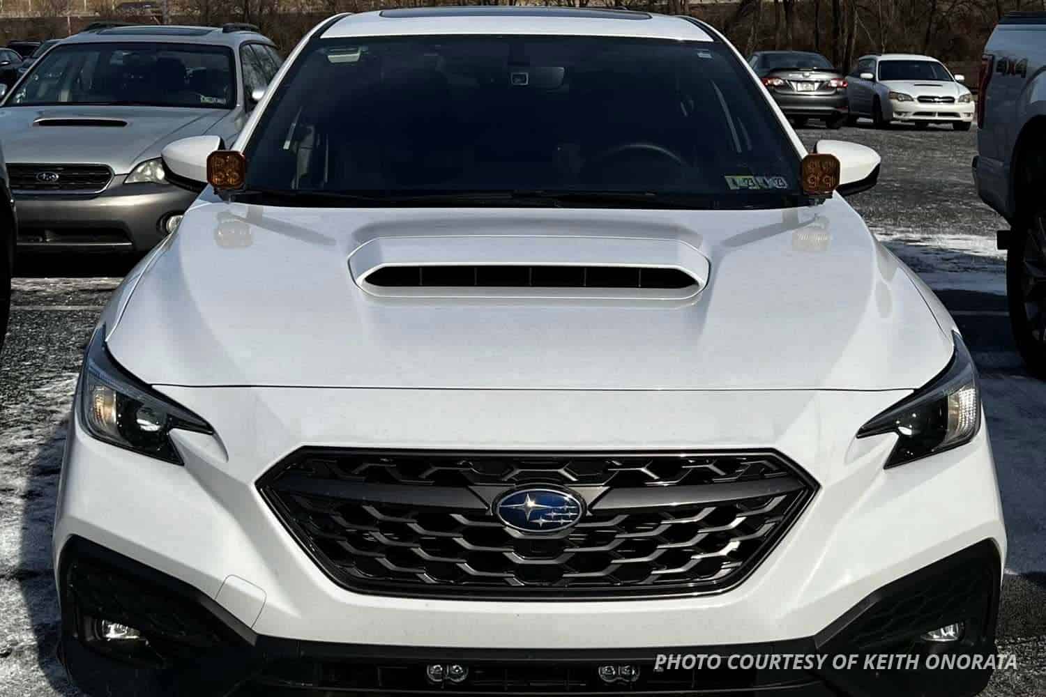 Diode Dynamics Ss3 Led Ditch Light Kit For Subaru Crosstrek/Wrx 9 Manufacturer photograph of SS3 Yellow pods on the 2022–2025 WRX; photograph credited to Keith Onorata.