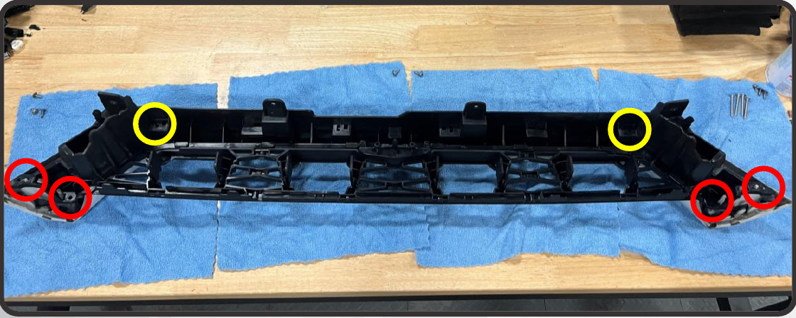2014–2024 Toyota 4Runner Xbg Grille Installation Guide 10 Clip the new grille into the surround and install the specified screws.