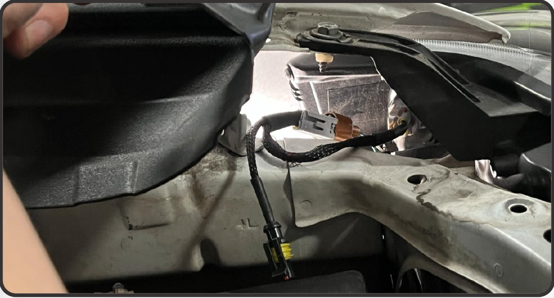 2014–2024 Toyota 4Runner Xbg Grille Installation Guide 25 Install the side-marker harness inline with the vehicle and headlight connectors.