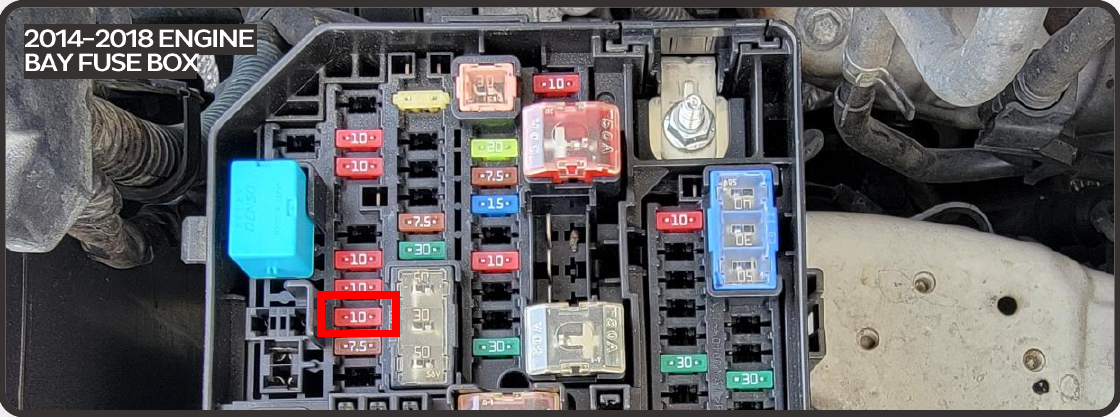 2014–2024 Toyota 4Runner Xbg Grille Installation Guide 17 2014–2018: locate the 10 A INJ fuse in underhood slot 68.