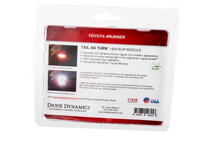 Diode Dynamics Tail-As-Turn Kit For 2014–2024 Toyota 4Runner 10 Module packaging rear.