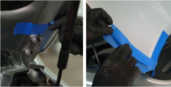 2010–2024 Toyota 4Runner Ditch-Light Installation Guide 2 Manufacturer step 1: mark the hinges and protect the paint.