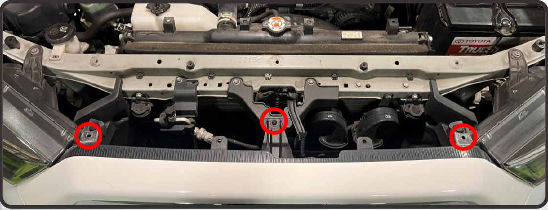 2014–2024 Toyota 4Runner Xbg Grille Installation Guide 16 Refit the grille and engage its six lower clips.