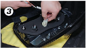 2014–2024 Toyota 4Runner Tail As Turn Installation Guide 4 Original manufacturer instruction photo 3: install the modules inline.