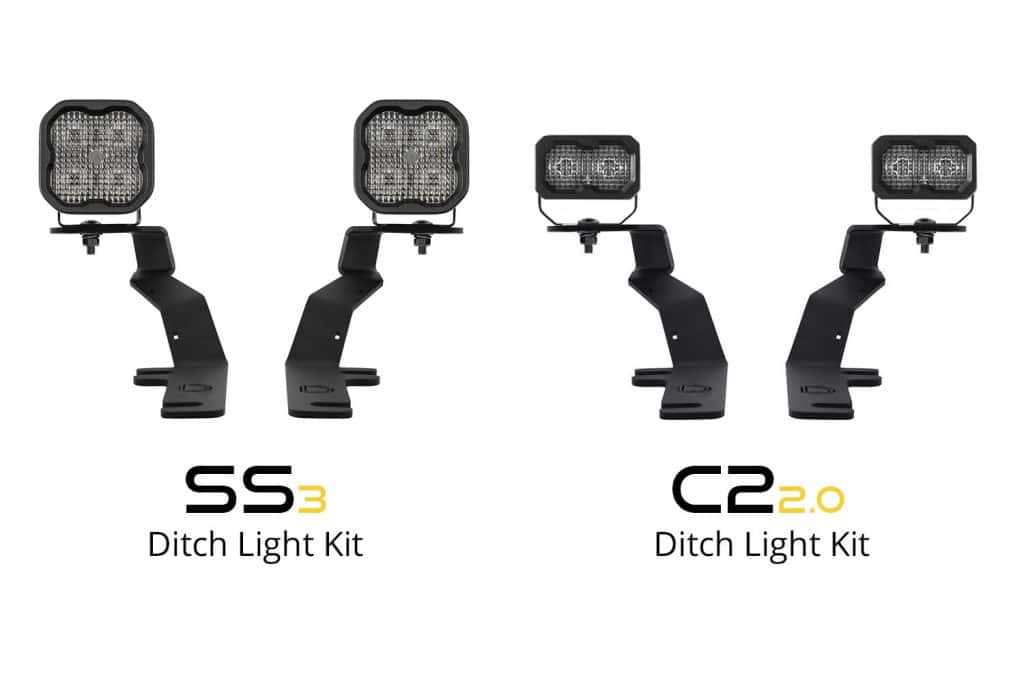 Diode Dynamics Stage Series Ditch Light Kit For 2017-2022 Ford Super Duty Ss3 60 SS3/C2 manufacturer family comparison. This listing supplies the Super Duty SS3 kit; the comparison is not separate vehicle-fitment proof.