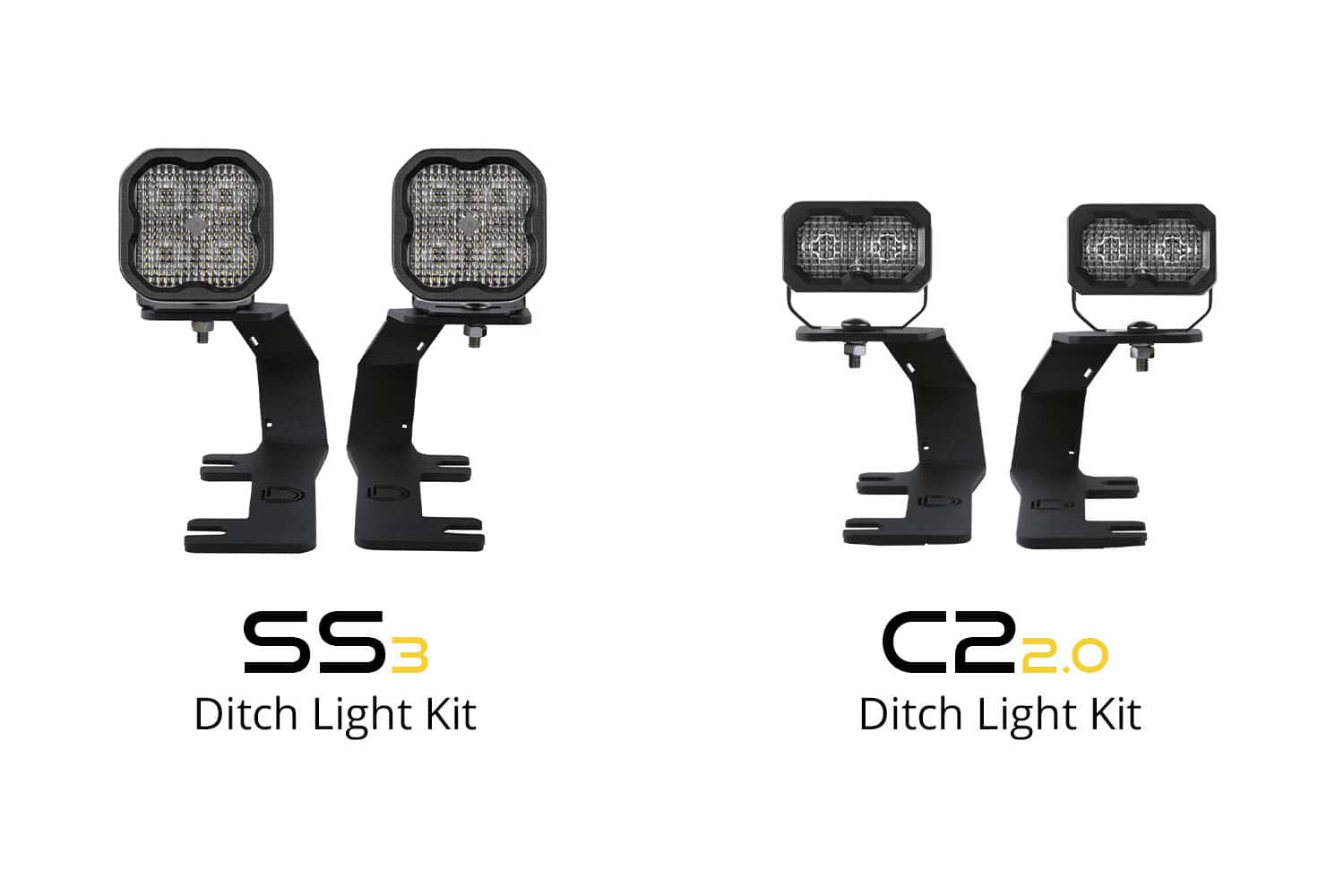 Diode Dynamics Ss3 Led Ditch Light Kit For 2014-2019 Silverado/Sierra 6 SS3 and C2 family comparison. This page supplies the SS3 pair; other pod families are separate kits.