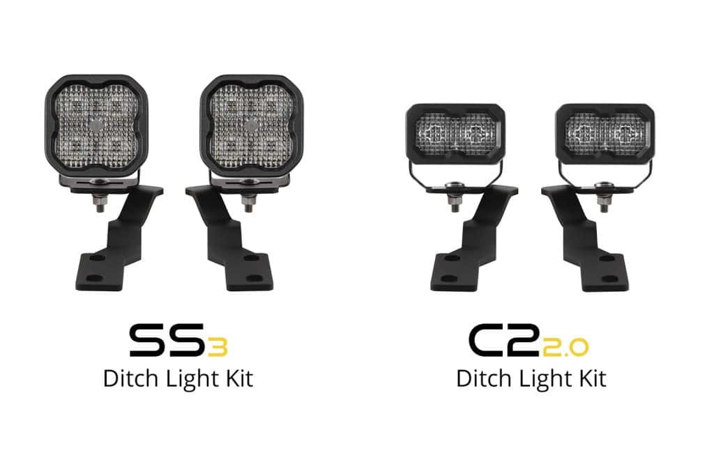 Diode Dynamics Ss3 Led Ditch Light Kit For 2016-2023 Toyota Tacoma 132 Compare the SS3 kit on the left with the separate C2 2.0 kit on the right. This page supplies SS3 pods.