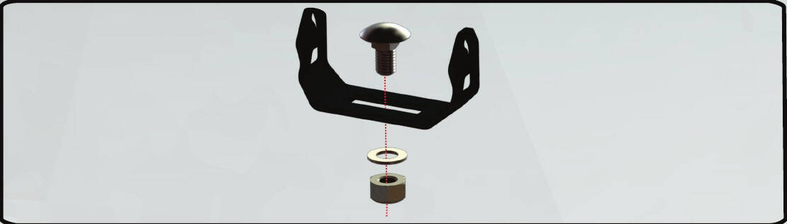 Tacoma Morimoto Ditch-Light Bracket Installation Guide 9 Fit the carriage bolt through the U-bracket; use the supplied washer and locking nut.