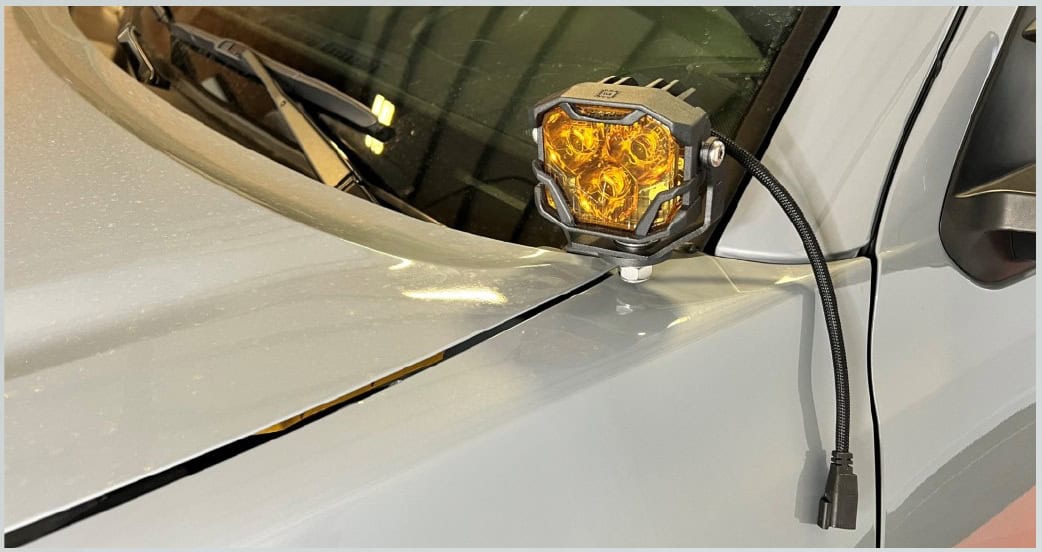 Tacoma Morimoto Ditch-Light Bracket Installation Guide 11 Mount the selected pod with its correct lower bracket.