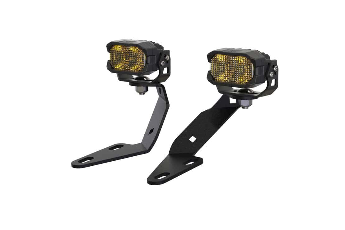 Tacoma BAF028 brackets with representative yellow 2Banger pods.