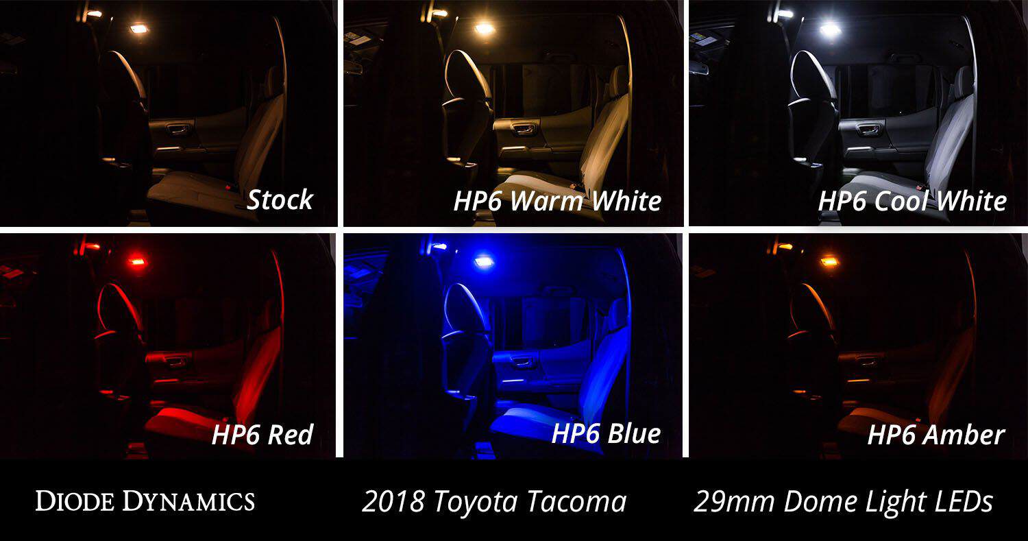 Diode Dynamics 29 Mm Hp6 Led Festoon Bulb (Single) 54 Dome Light LED for 2017-2023 Toyota Tacoma (one)