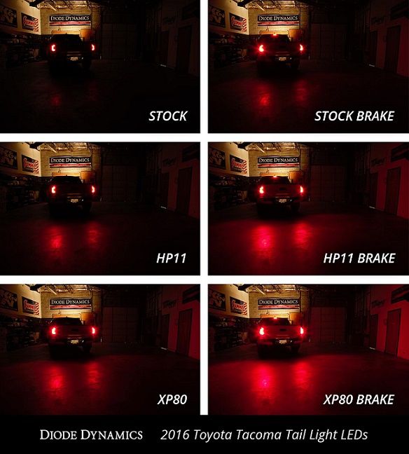 Diode Dynamics 7440/7443 Amber Or Red Led Bulbs (Pair) 109 Collage · Application example: check the colour and year/function table; XP80 tail/brake examples apply to 2016–2019, not 2020–2023.