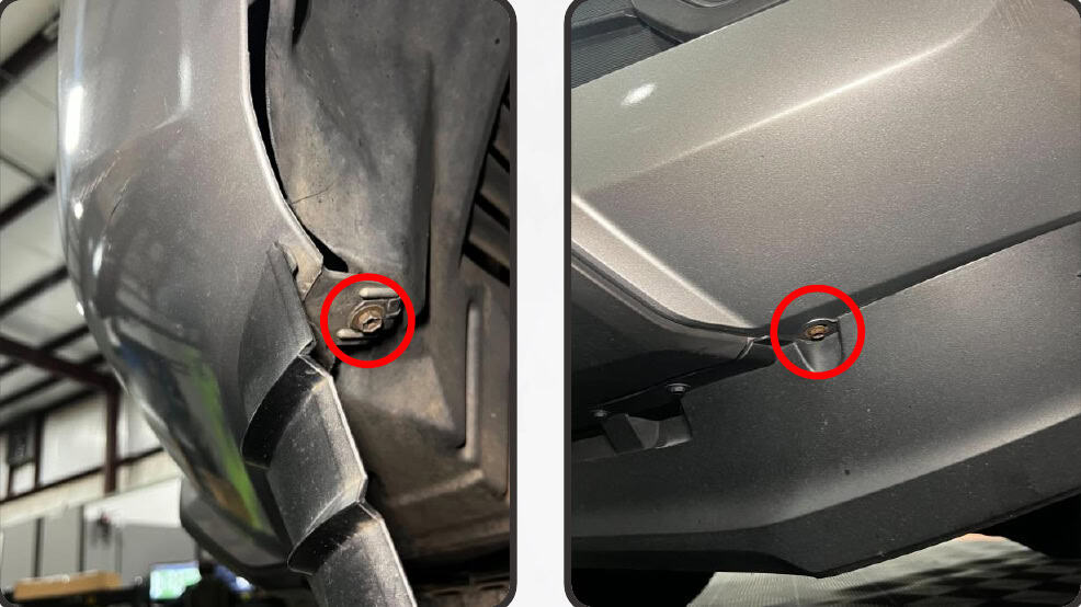 2016–2023 Tacoma Morimoto Evo Headlight Installation Guide 10 Remove the lower corner bolts on each side; repeat the wheel-well removal on the other side.