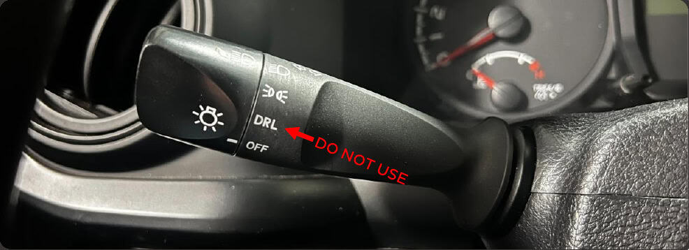 2016–2023 Tacoma Morimoto Evo Headlight Installation Guide 38 Disable the factory DRL setting by the appropriate stalk or vehicle-menu control when using the supplied DRL feed.