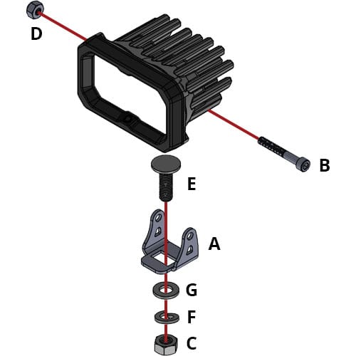 2016–2023 Toyota Tacoma Ditch Light Installation Guide 12 Original SSC2 assembly diagram; different from C2 2.0.