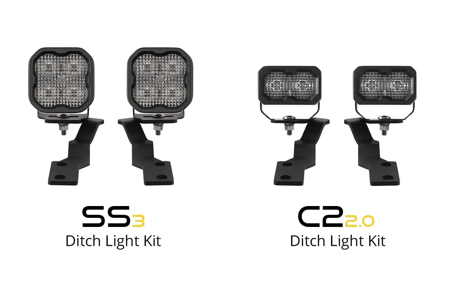 Diode Dynamics Ss3 Led Ditch Light Kit For 2016-2023 Toyota Tacoma 14 Manufacturer ditch kit/application view; other vehicle equipment is separate.
