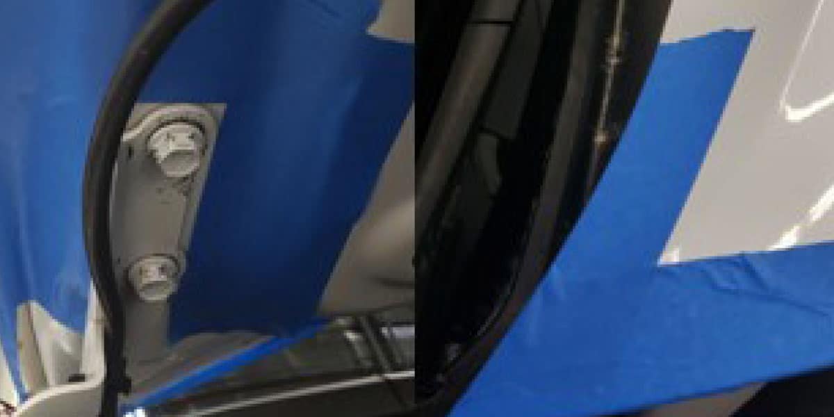 2016–2023 Toyota Tacoma Ditch Light Installation Guide 1 Mark the original hinge position and protect the hood edge.
