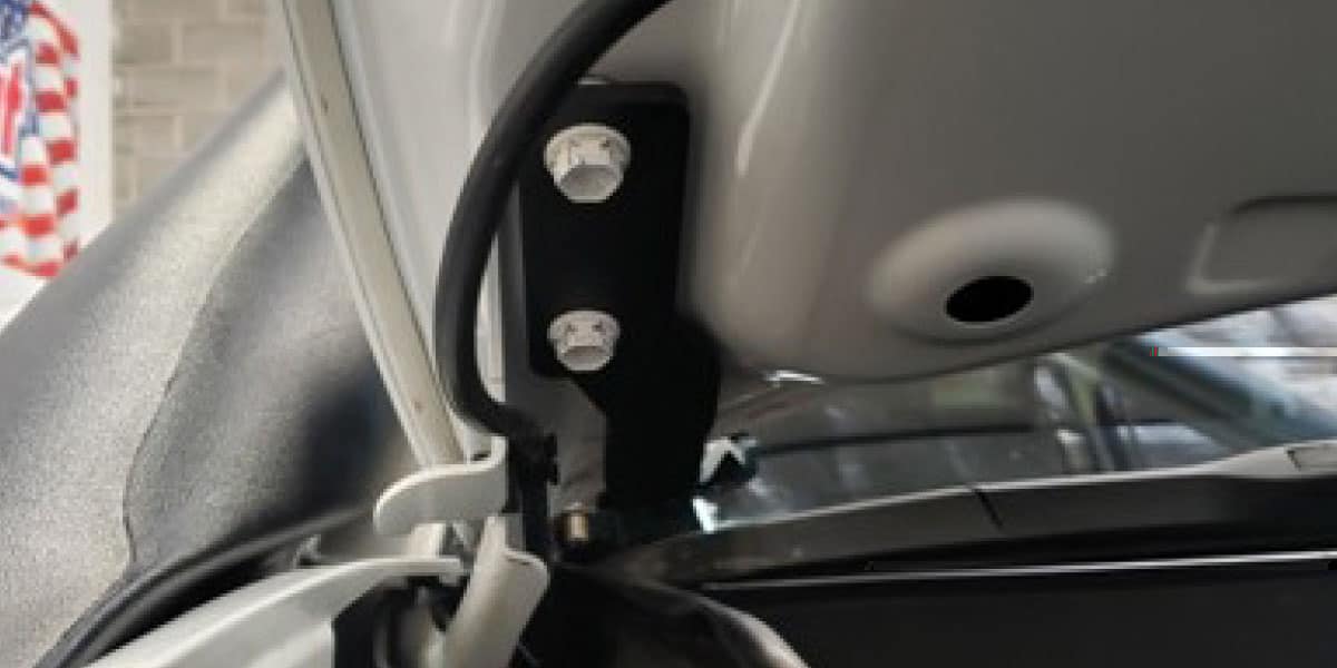2016–2023 Toyota Tacoma Ditch Light Installation Guide 5 Installed vehicle bracket after the protective tape is removed.