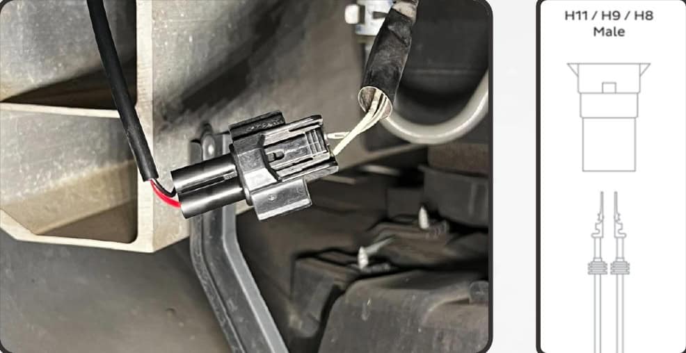 Morimoto Type T Evo Fog-Light Installation And Aiming Guide 11 Lock the pins into the supplied housing in the tested orientation, then connect it.
