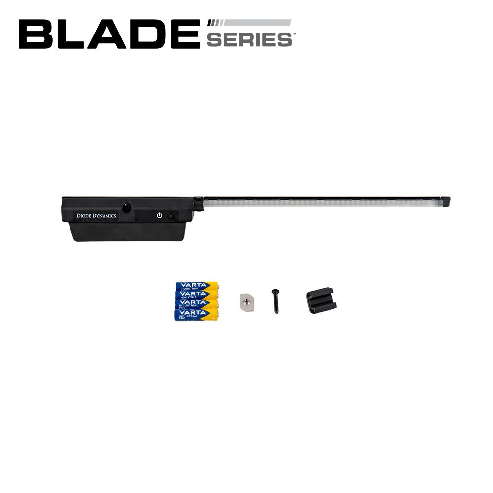 Diode Dynamics Blade Led Bed Light With Toyota Bed Rail Adapter 6 Blade light with included batteries and Toyota mounting hardware.