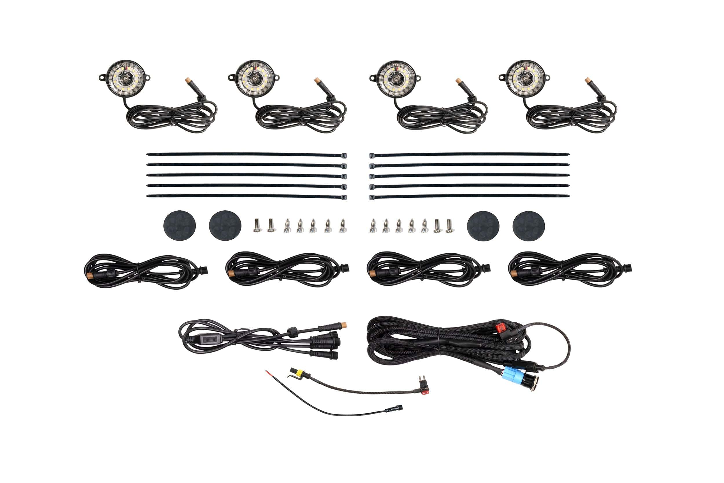 2014–2024 Toyota 4Runner Lighting Upgrades 41 Four-pod Morimoto White rock-light kit.