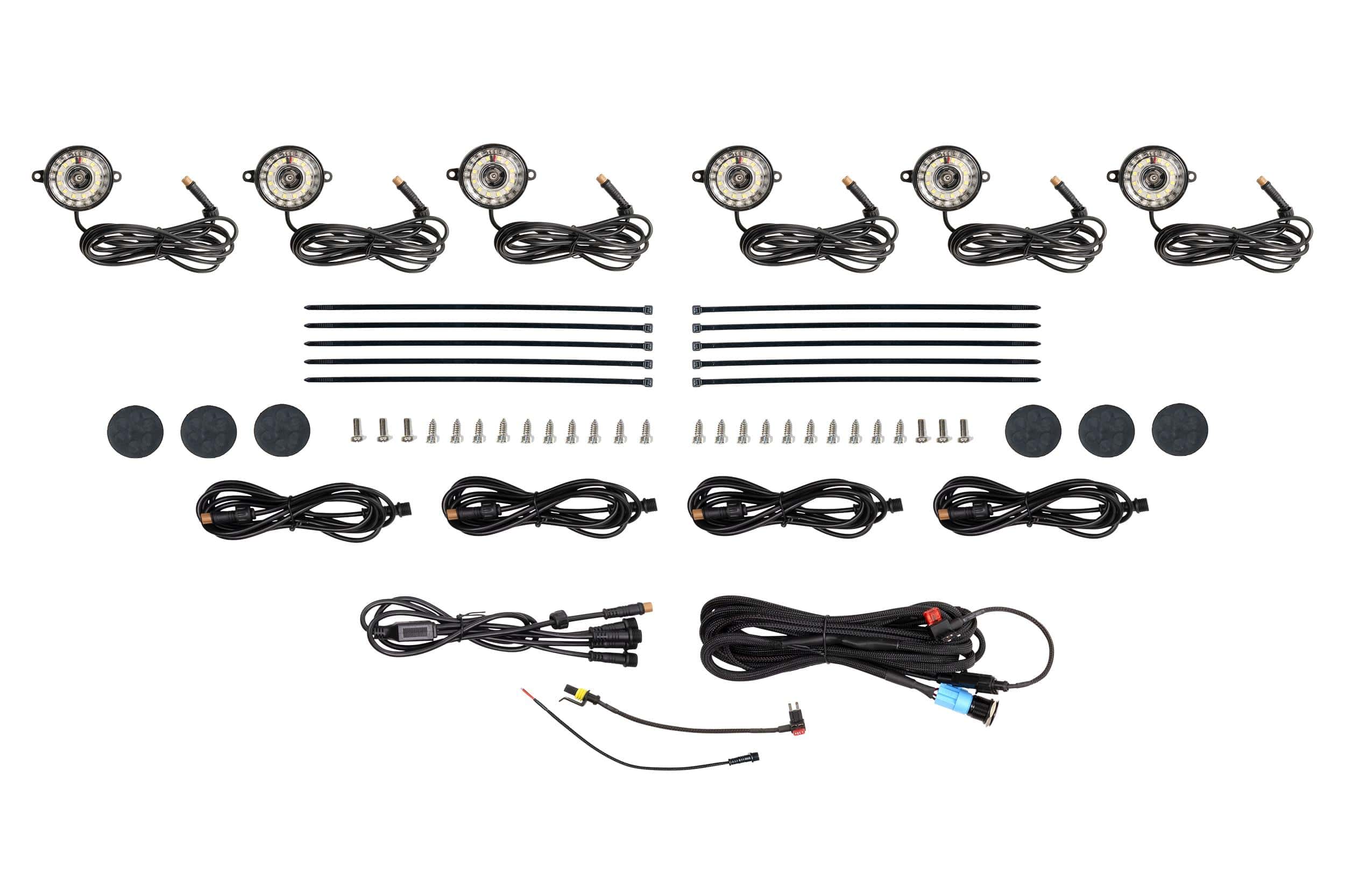 2014–2024 Toyota 4Runner Lighting Upgrades 43 Six-pod Morimoto White rock-light kit.