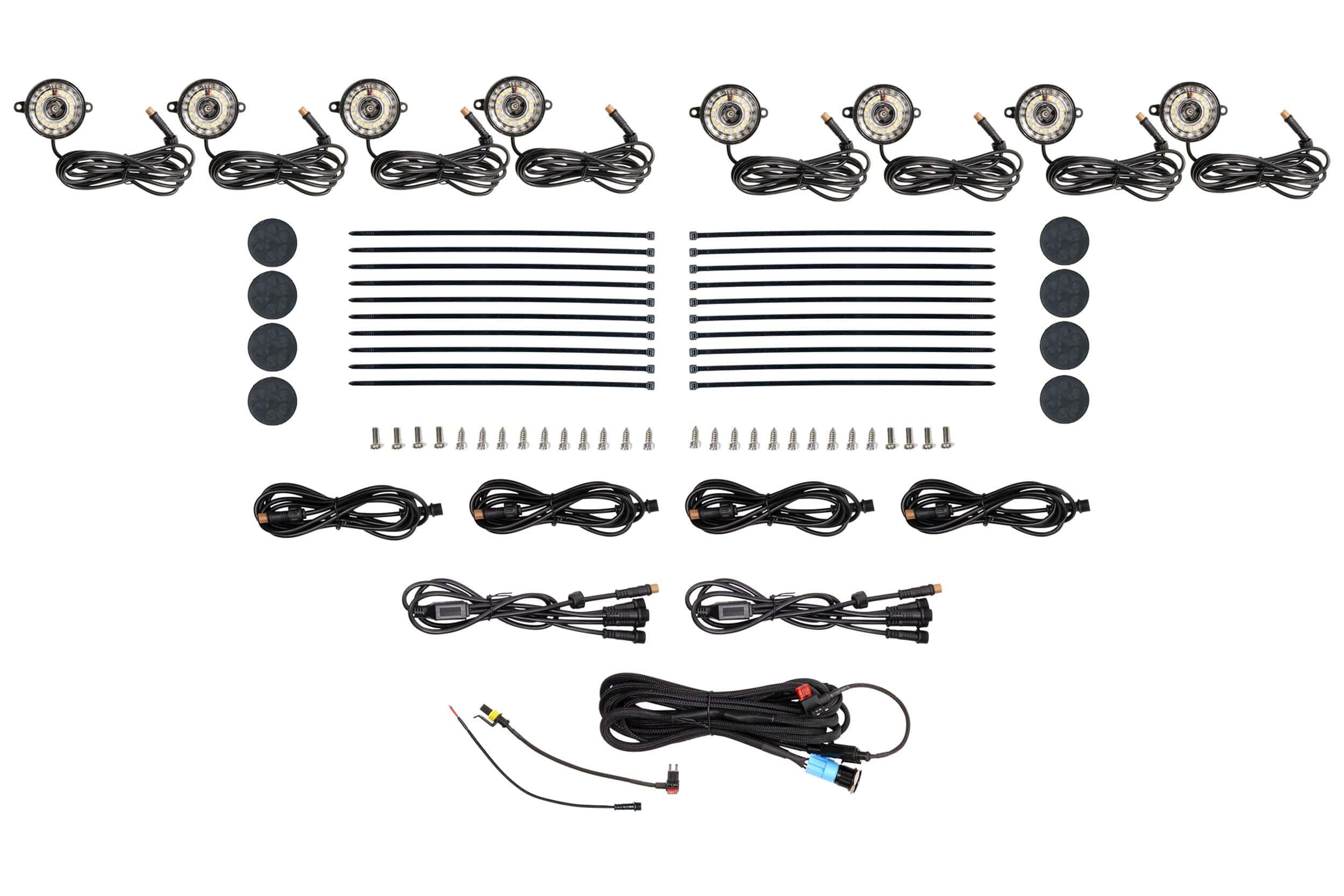 2014–2024 Toyota 4Runner Lighting Upgrades 42 Eight-pod Morimoto White rock-light kit.