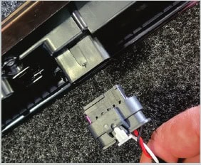 Toyota Tacoma Morimoto X3B Third Brake-Light Installation Guide 19 Disconnect the rear lamp harness before inserting the optional module.