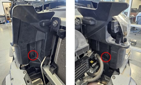 2016–2023 Toyota Tacoma Stealth Lightbar Installation Guide 2 Air-deflector push clips marked on both sides.