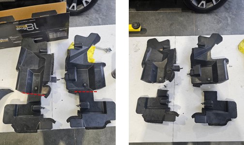 2016–2023 Toyota Tacoma Stealth Lightbar Installation Guide 11 Original air-deflector trim lines and retained sections.