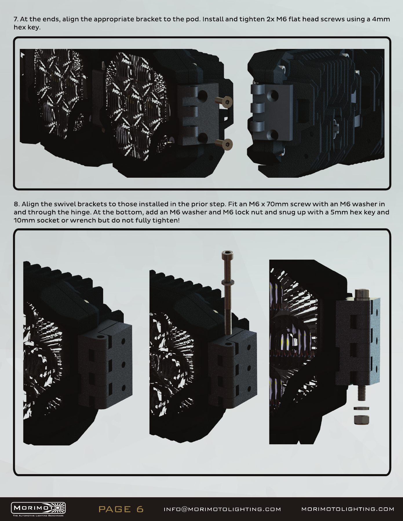 Jeep Jl Morimoto Roof Light-Bar Installation Guide 31 BigBanger bar assembly — manufacturer page 6. Open the image at full size to read every label.